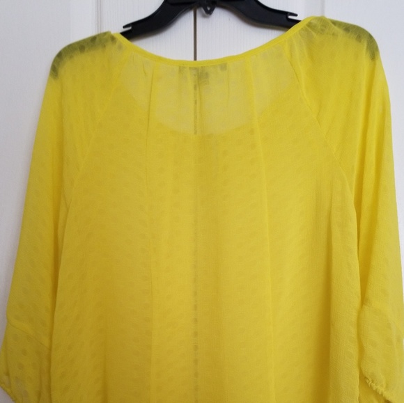 2 for $10 NY Collection Yellow Blouse - Picture 2 of 7